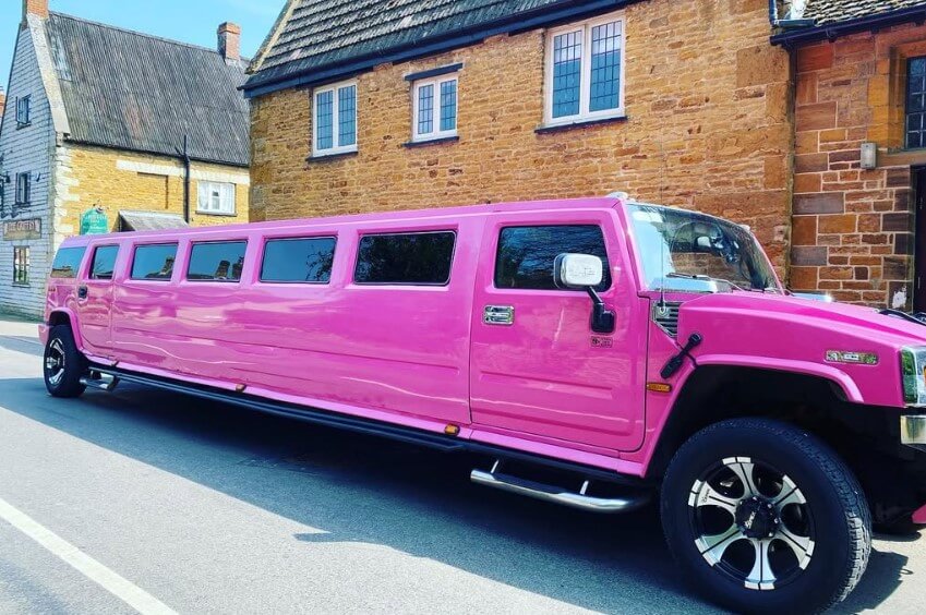 London pink limo going